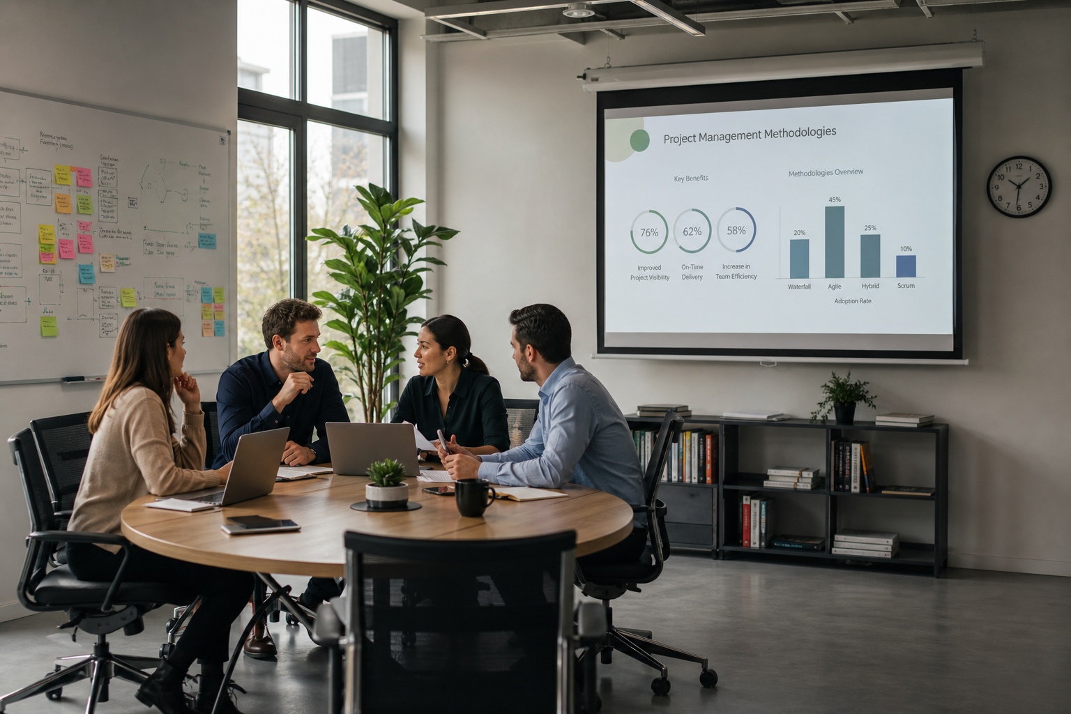 Modern Office Collaboration with Project Management Presentation